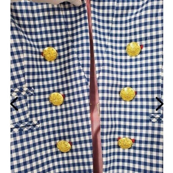 Veronica Beard Dickey Gingham Plaid Blue Blazer Size 2 - Picture 6 of 6